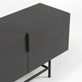Comoda TV, Hanah Home, Eldia, 200x55x35 cm, PAL, Antracit / Negru