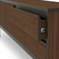 Comoda TV, Hanah Home, Lorenza, 180x55x40 cm, PAL, Nuc Milano / Negru lemn / Negru