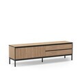Comoda TV, Hanah Home, Lorenza, 180x55x40 cm, PAL, Stejar Sepet / Lemn Negru / Negru