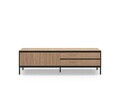 Comoda TV, Hanah Home, Lorenza, 180x55x40 cm, PAL, Stejar Sepet / Lemn Negru / Negru