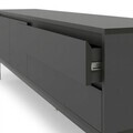 Comoda TV, Hanah Home, Lorenza, 180x55x40 cm, PAL, Antracit / Negru lemn / Negru