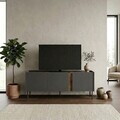 Comoda TV, Hanah Home, Lucile, 140x53.9x35.5 cm, PAL, Antracit / Stejar Septentrional / Negru