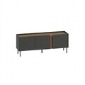 Comoda TV, Hanah Home, Lucile, 140x53.9x35.5 cm, PAL, Antracit / Stejar Septentrional / Negru