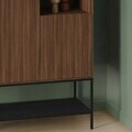 Consola, Hanah Home, Amira, 90x125x40 cm, PAL, Nuc Milano / Negru lemn / Negru