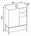 Bufet, Hanah Home, Amira, 90x125x40 cm, PAL, Antracit / Negru lemn / Negru