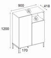 Bufet, Hanah Home, Cailin, 90x120x41.8 cm, PAL, Santstone / Stejar Sepet