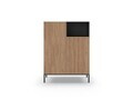 Bufet, Hanah Home, Cailin, 90x120x41.8 cm, PAL, Stejar Sepet / Negru lemn / Gresie