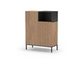 Bufet, Hanah Home, Cailin, 90x120x41.8 cm, PAL, Stejar Sepet / Negru lemn / Gresie