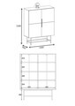 Bufet, Hanah Home, Eldia, 100x128x40 cm, PAL, Stejar Sepet / Negru
