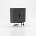 Bufet, Hanah Home, Eldia, 100x128x40 cm, PAL, Antracit / Negru