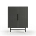 Bufet, Hanah Home, Eldia, 100x128x40 cm, PAL, Antracit / Negru
