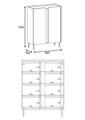 Bufet, Hanah Home, Lucile, 90x120.4x40.5 cm, PAL, Santstone / Stejar Sepet