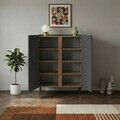Bufet, Hanah Home, Lucile, 90x120.4x40.5 cm, PAL, Antracit / Stejar Septentrional / Negru
