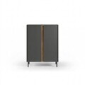 Bufet, Hanah Home, Lucile, 90x120.4x40.5 cm, PAL, Antracit / Stejar Septentrional / Negru