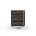 Bufet, Hanah Home, Lucile, 90x120.4x40.5 cm, PAL, Antracit / Stejar Septentrional / Negru