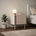 Noptiera, Hanah Home, Lucile, 45.5x47.8x35 cm, PAL, Stejar Sepet / Gresie