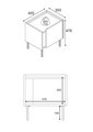 Noptiera, Hanah Home, Lucile, 45.5x47.8x35 cm, PAL, Stejar Sepet / Gresie