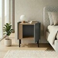 Noptiera, Hanah Home, Lucile, 45.5x47.8x35 cm, PAL, Stejar Sepet / Antracit / Negru