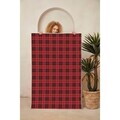 Covor, Woopamuk439, 80x120 cm, Bumbac/Poliester, Negru/Rosu