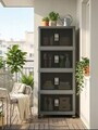 Dulap multifunctional, Hanah Home, Lavine 127, 56x127x56 cm, PLASTIC, Antracit
