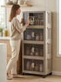 Dulap multifunctional, Hanah Home, Lavine 127, 56x127x56 cm, PLASTIC, Albastru deschis
