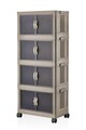 Dulap multifunctional, Hanah Home, Lavine 127, 56x127x56 cm, PLASTIC, Albastru deschis