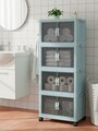 Dulap multifunctional, Hanah Home, Lavine 127, 56x127x56 cm, PLASTIC, Bleu