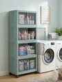 Dulap multifunctional, Hanah Home, Lavine 127, 56x127x56 cm, PLASTIC, Bleu