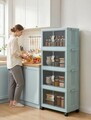 Dulap multifunctional, Hanah Home, Lavine 127, 56x127x56 cm, PLASTIC, Bleu