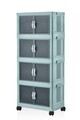 Dulap multifunctional, Hanah Home, Lavine 127, 56x127x56 cm, PLASTIC, Bleu