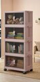 Dulap multifunctional, Hanah Home, Lavine 127, 56x127x56 cm, PLASTIC, Roz pudra