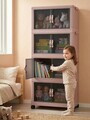 Dulap multifunctional, Hanah Home, Lavine 127, 56x127x56 cm, PLASTIC, Roz pudra