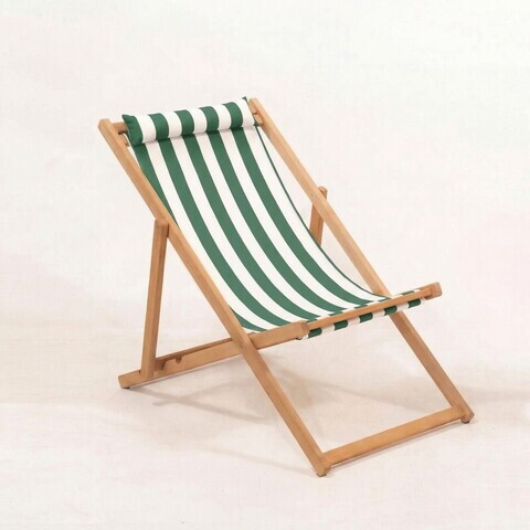 Sezlong de gradina, Hanah Home, Myn04, 59x90x44 cm, Lemn de carpen, Verde/Alb