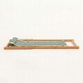 Sezlong de gradina, Hanah Home, Myn04, 59x90x44 cm, Lemn de carpen, Verde/Alb