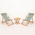 Set masa si scaune de gradina (3 Pieces), Hanah Home, Myn03, LEMN DE CARPEN, Verde/Alb