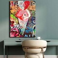 Tablou decorativ, 70100POP-017, Canvas, Lemn, Multicolor