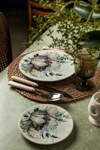 Set farfurii pentru desert, Hermia, 667PRS1507, Portelan, Multicolor