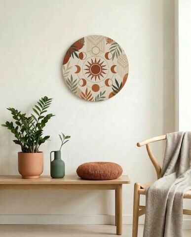 Tablou decorativ, Huhu1727, MDF, Dimensiune: 40 x 40 cm (1 bucată), Multicolor