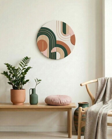 Tablou decorativ, Huhu1738, MDF, Dimensiune: 40 x 40 cm (1 bucată), Multicolor