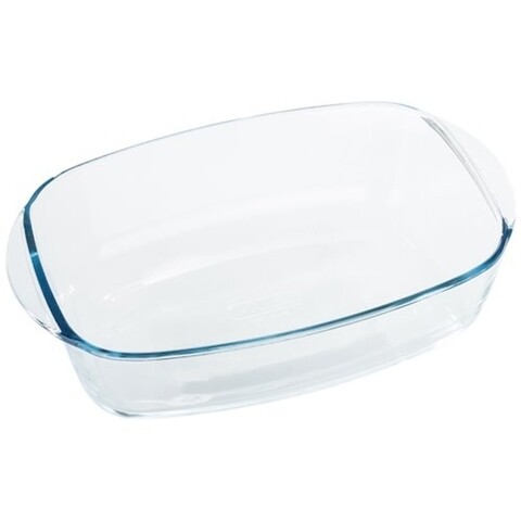 Vas dreptunghiular, Pyrex, 35 x 23 x 6 cm, 2.6 L, sticla termorezistenta