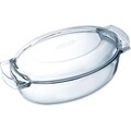 Ovális edény fedővel Pyrex, 39 x 22,5 cm, 5,5 L, hőálló üveg