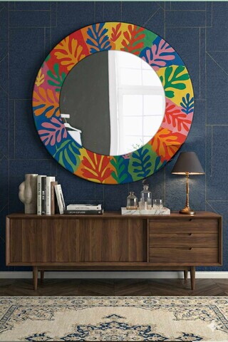 Oglinda decorativa, Artmdfmrr3, Sticla, Cadru: 100% MDF, Multicolor