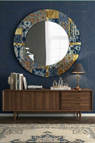 Oglinda decorativa, Artmdfmrr11, Sticla, Cadru: 100% MDF, Multicolor