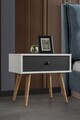 Noptiera, Hanah Home, Vita 5102, 55x49x55 cm, PAL, Alb / Antracit