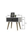 Noptiera, Hanah Home, Vita 5102, 55x49x55 cm, PAL, Alb / Antracit