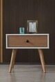 Noptiera, Hanah Home, Vita 5103, 55x49x55 cm, PAL, Alb/Maro