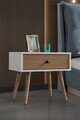 Noptiera, Hanah Home, Vita 5103, 55x49x55 cm, PAL, Alb/Maro