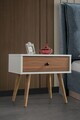 Noptiera, Hanah Home, Vita 5104, 55x49x55 cm, PAL, Alb/Maro