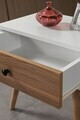 Noptiera, Hanah Home, Vita 5104, 55x49x55 cm, PAL, Alb/Maro