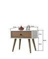Noptiera, Hanah Home, Vita 5104, 55x49x55 cm, PAL, Alb/Maro